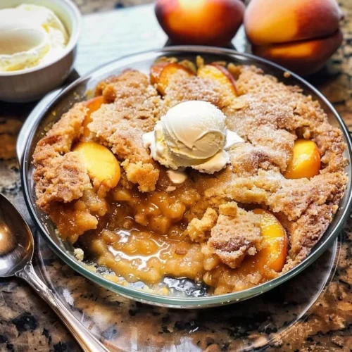 A delicious bowl of Summer Peach Delight featuring fresh, ripe peaches.