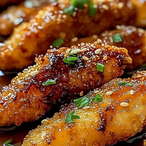 Sweet and savory honey garlic chicken tenders cooked in an air fryer