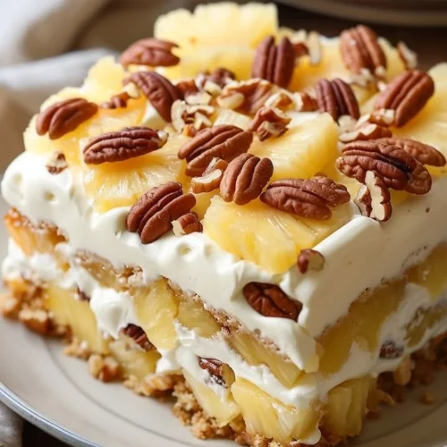 Delicious Tropical Pineapple Dream Cake with tropical fruits and creamy frosting