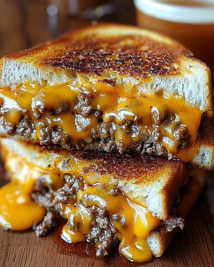 Ultimate patty melt sandwich with secret sauce and grilled onions
